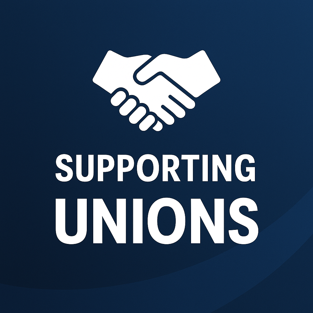Illustration about supporting labour unions and fair workplaces